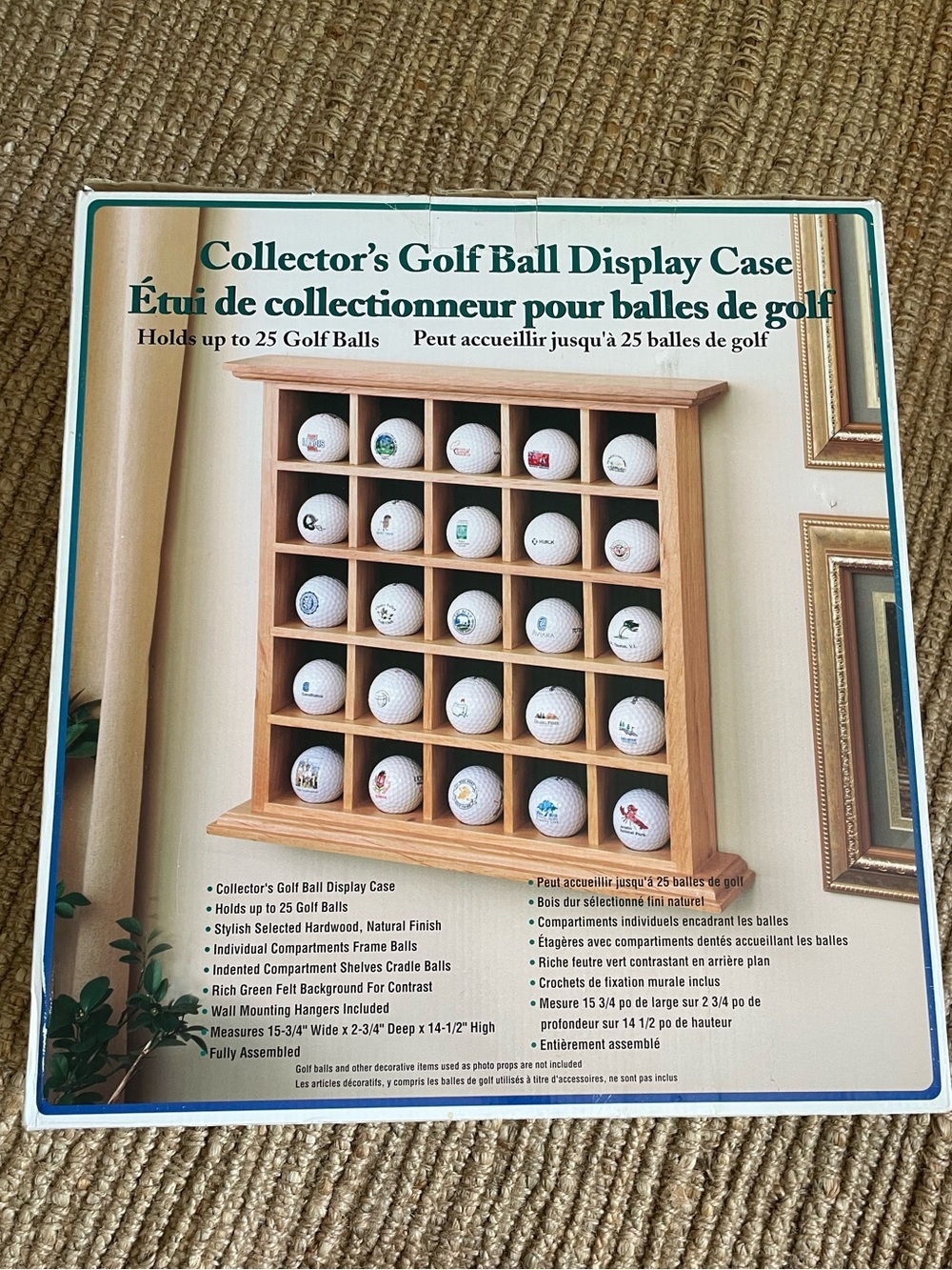 Collector's Golf Ball Display Case - Natural Wood